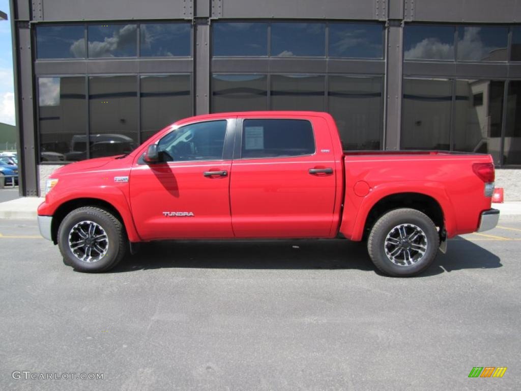 2008 Tundra SR5 CrewMax 4x4 - Radiant Red / Graphite Gray photo #2