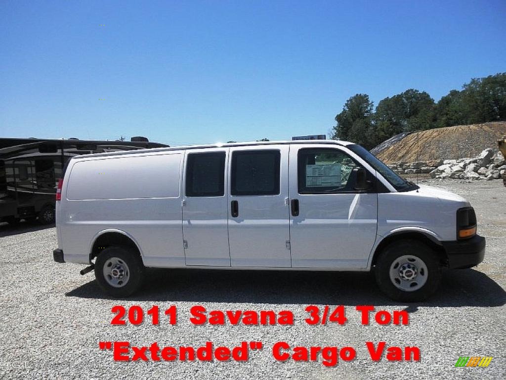 2011 Savana Van 2500 Extended Cargo - Summit White / Medium Pewter photo #1