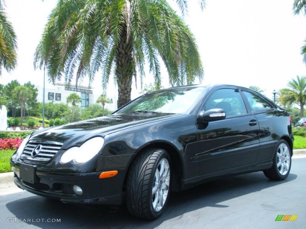 Black 2002 Mercedes-Benz C 230 Kompressor Coupe Exterior Photo #49674891