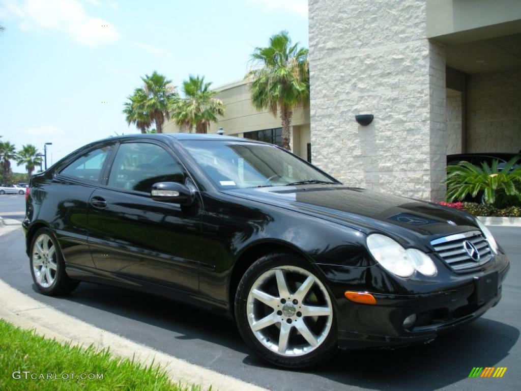 Black 2002 Mercedes-Benz C 230 Kompressor Coupe Exterior Photo #49674921