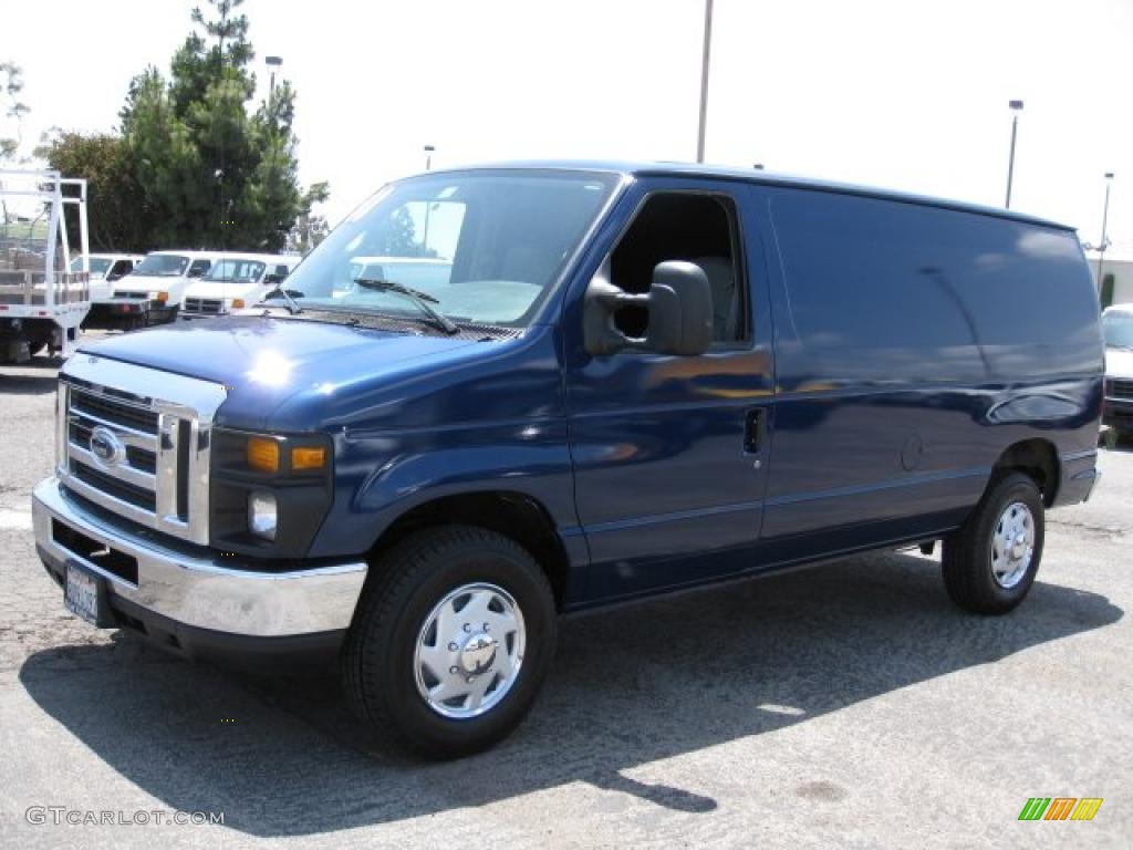 2008 E Series Van E250 Super Duty Commericial - Dark Blue Pearl Metallic / Medium Flint photo #3