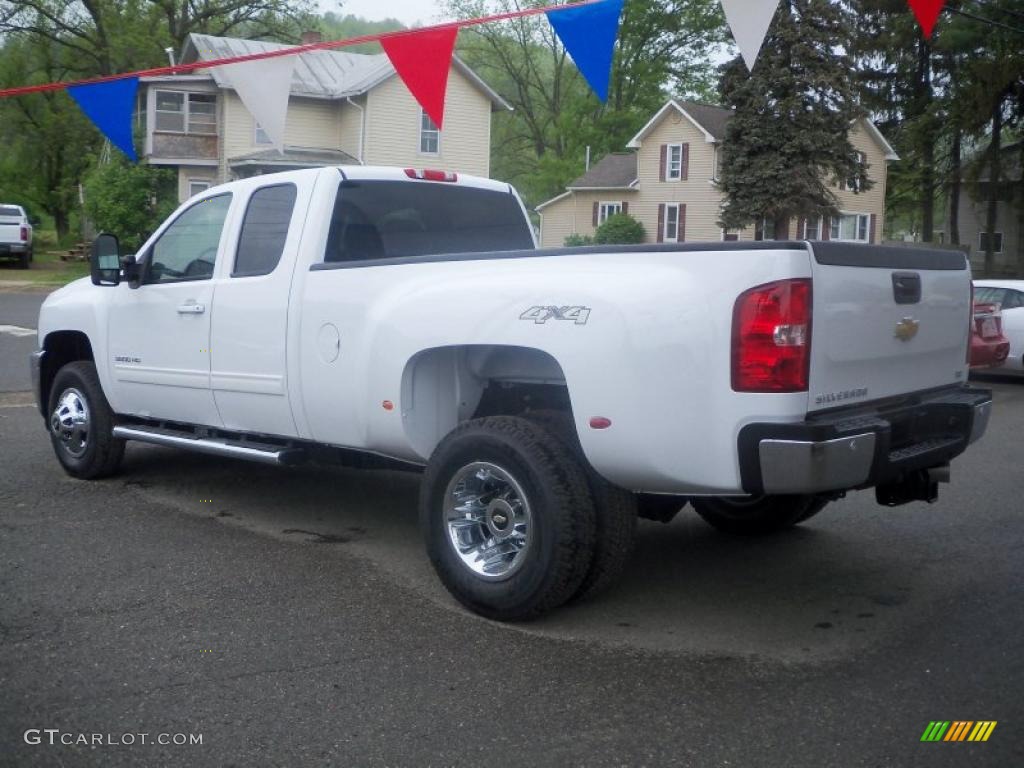 Summit White 2011 Chevrolet Silverado 3500HD LTZ Extended Cab 4x4 Dually Exterior Photo #49678284