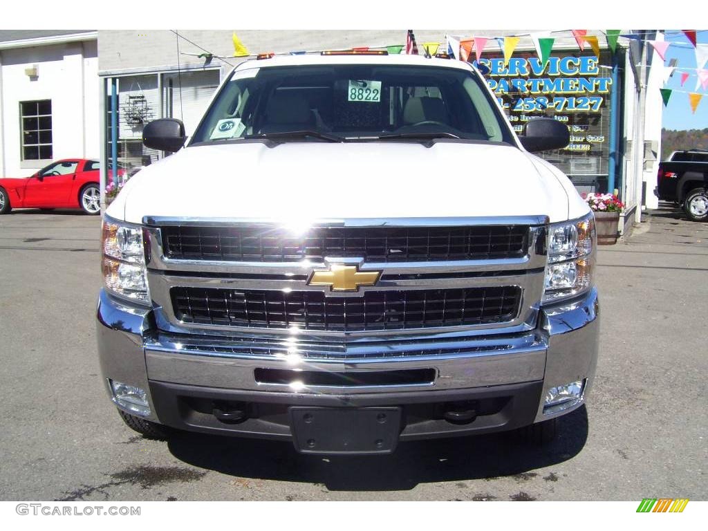 2008 Silverado 3500HD LT Extended Cab 4x4 Dually - Summit White / Light Titanium/Ebony photo #2