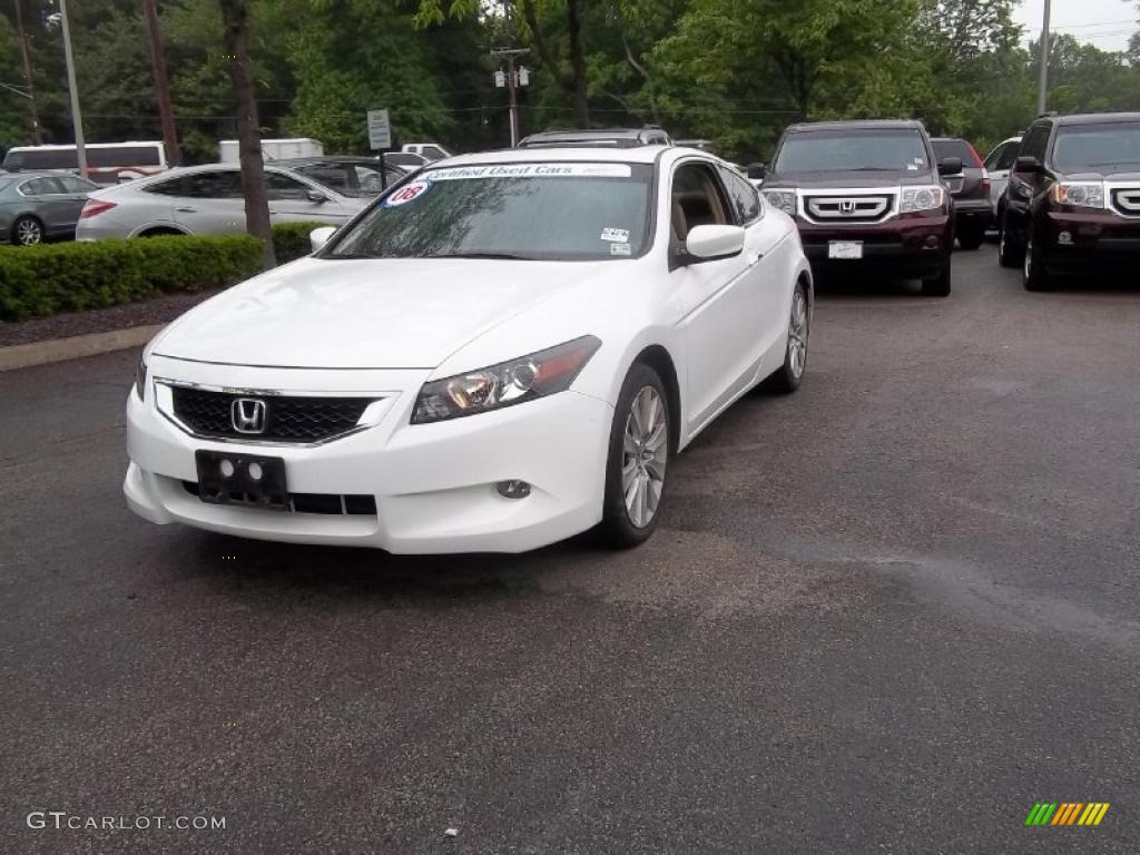 2008 Accord EX-L V6 Coupe - Taffeta White / Ivory photo #4