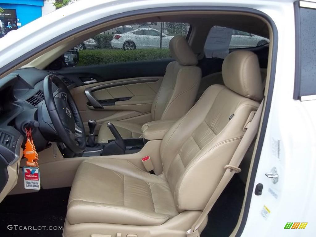 2008 Accord EX-L V6 Coupe - Taffeta White / Ivory photo #13
