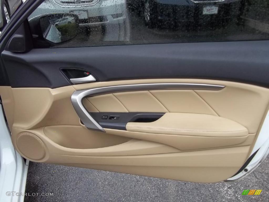 2008 Honda Accord EX-L V6 Coupe Ivory Door Panel Photo #49685544
