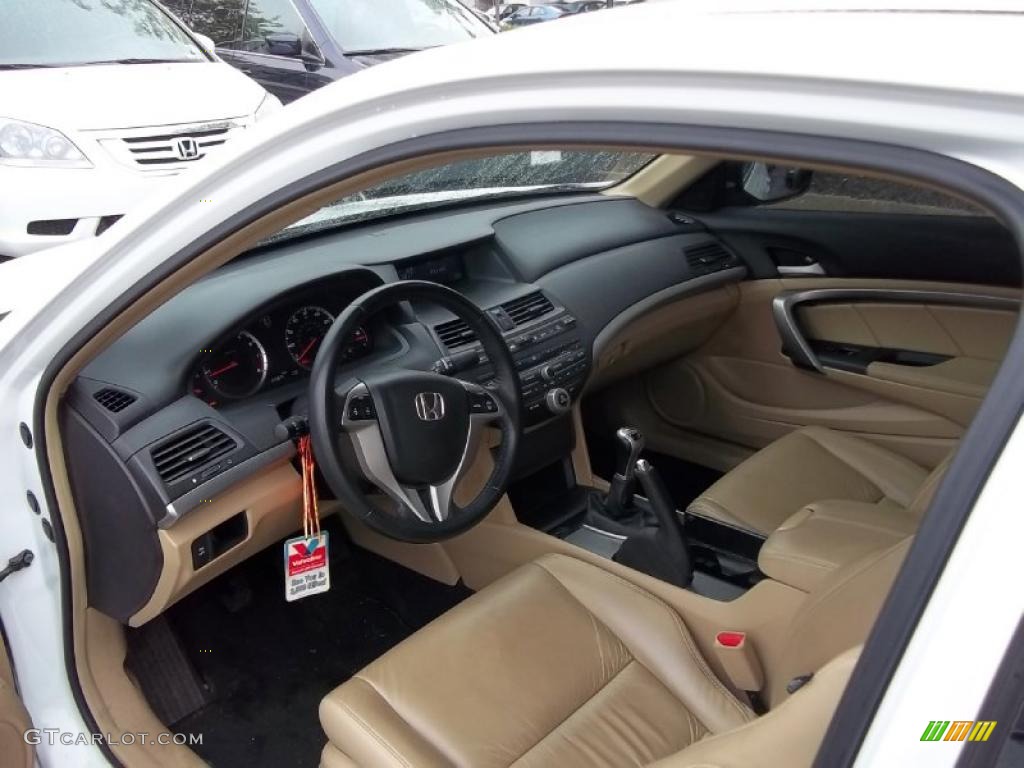 Ivory Interior 2008 Honda Accord Ex L V6 Coupe Photo