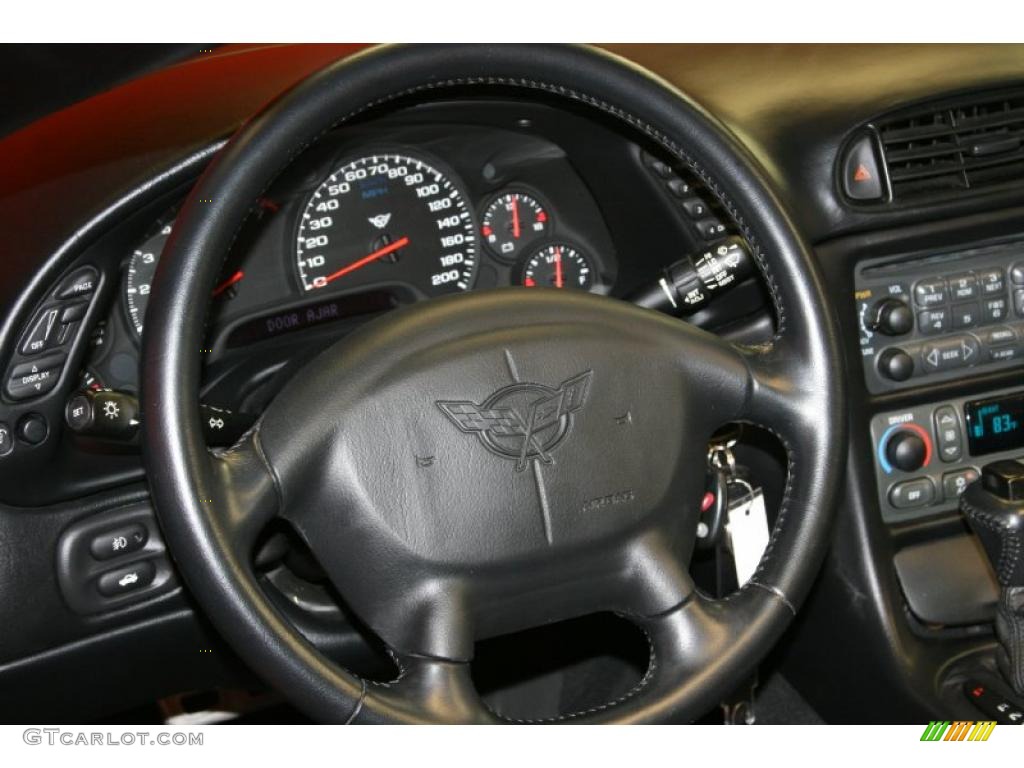 2002 Chevrolet Corvette Convertible Black Steering Wheel Photo #49687581