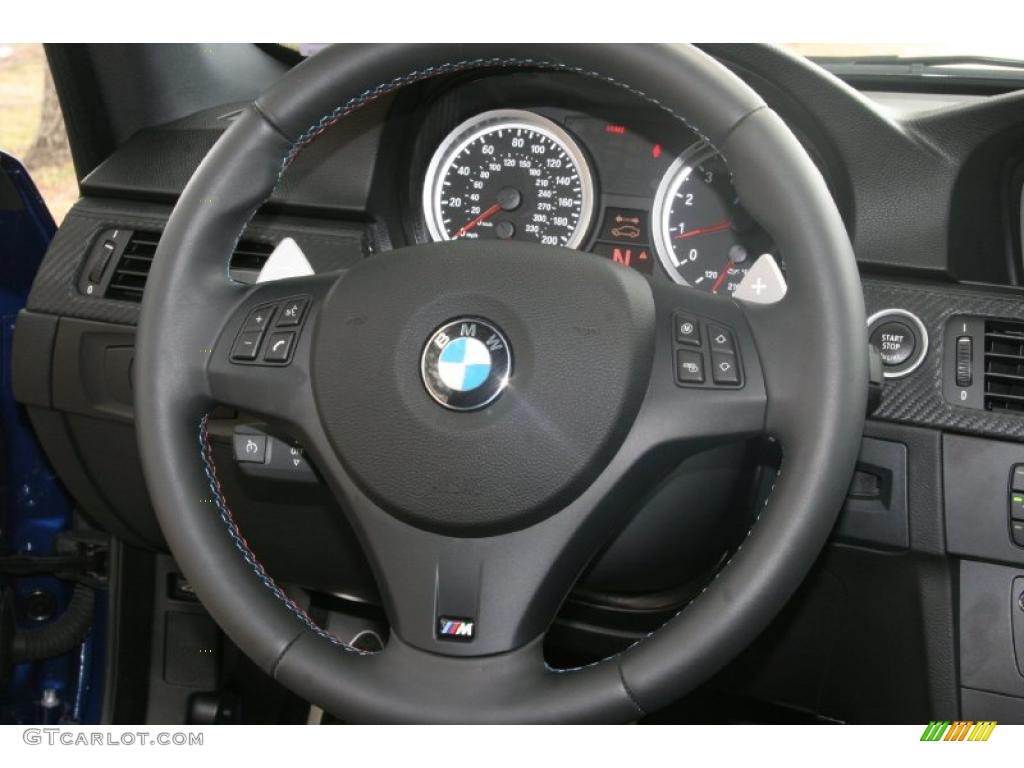 2011 BMW M3 Coupe Black Novillo Leather Steering Wheel Photo #49690455
