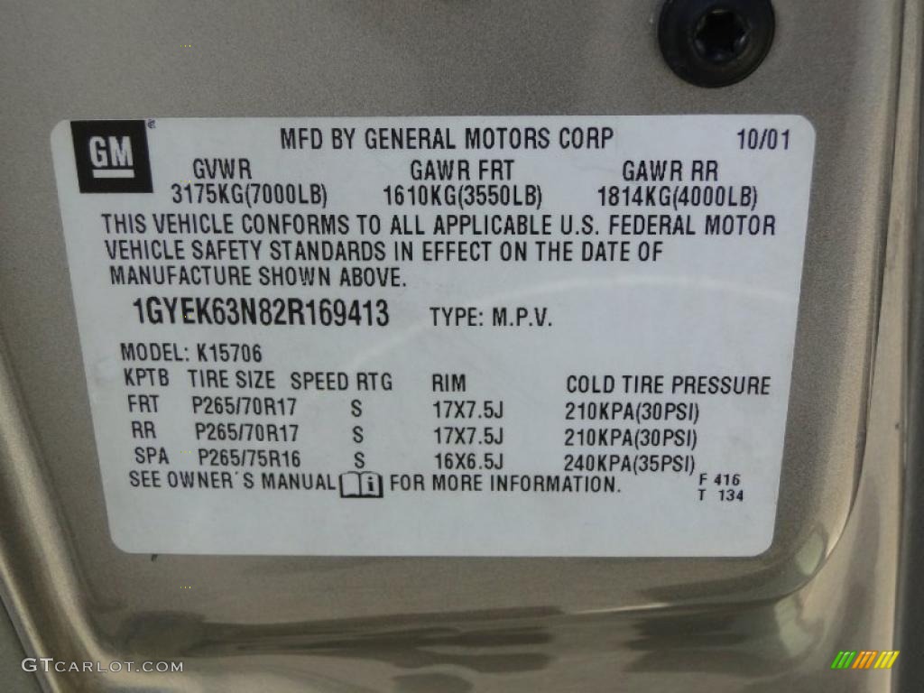 2002 Escalade AWD - Silver Sand / Pewter photo #44