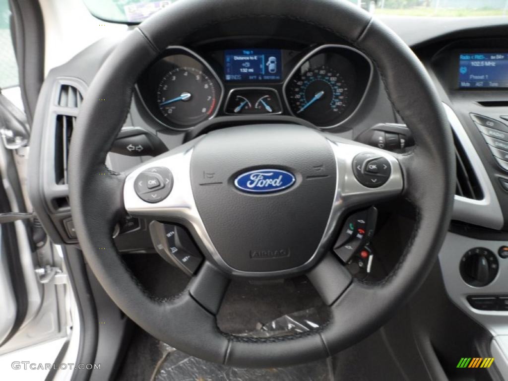 2012 Ford Focus SE Sport 5-Door Charcoal Black Steering Wheel Photo #49691810