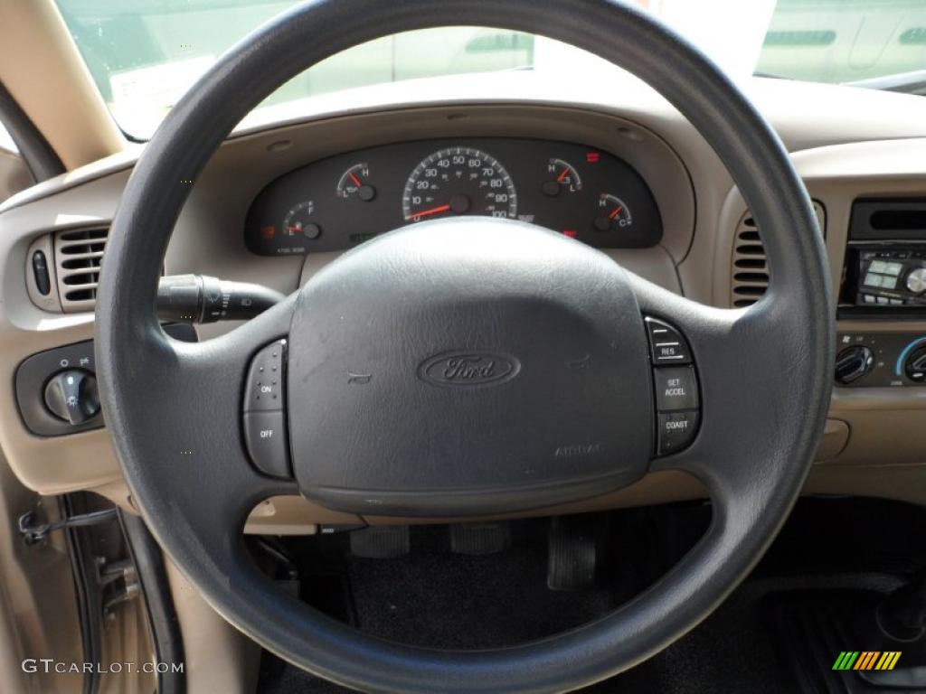 2002 Ford F150 XL Regular Cab Medium Parchment Steering Wheel Photo #49692753