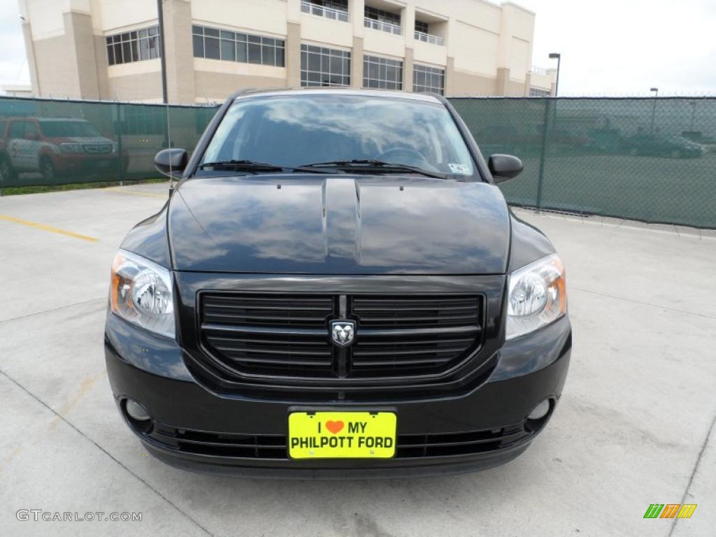 2008 Caliber SXT - Brilliant Black Crystal Pearl / Dark Slate Gray/Red photo #8