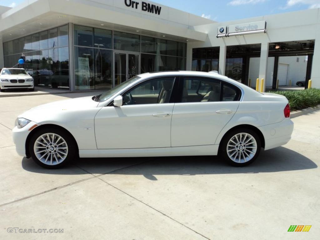 2011 3 Series 335d Sedan - Alpine White / Beige photo #3