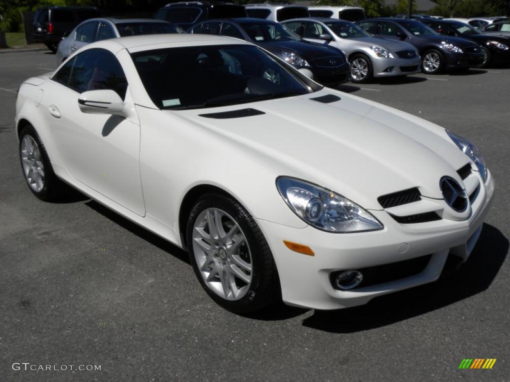 Arctic White 2009 Mercedes-Benz SLK 300 Roadster Exterior Photo #49696657