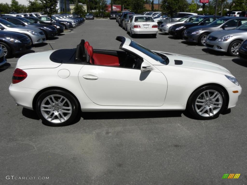 Arctic White 2009 Mercedes-Benz SLK 300 Roadster Exterior Photo #49696960