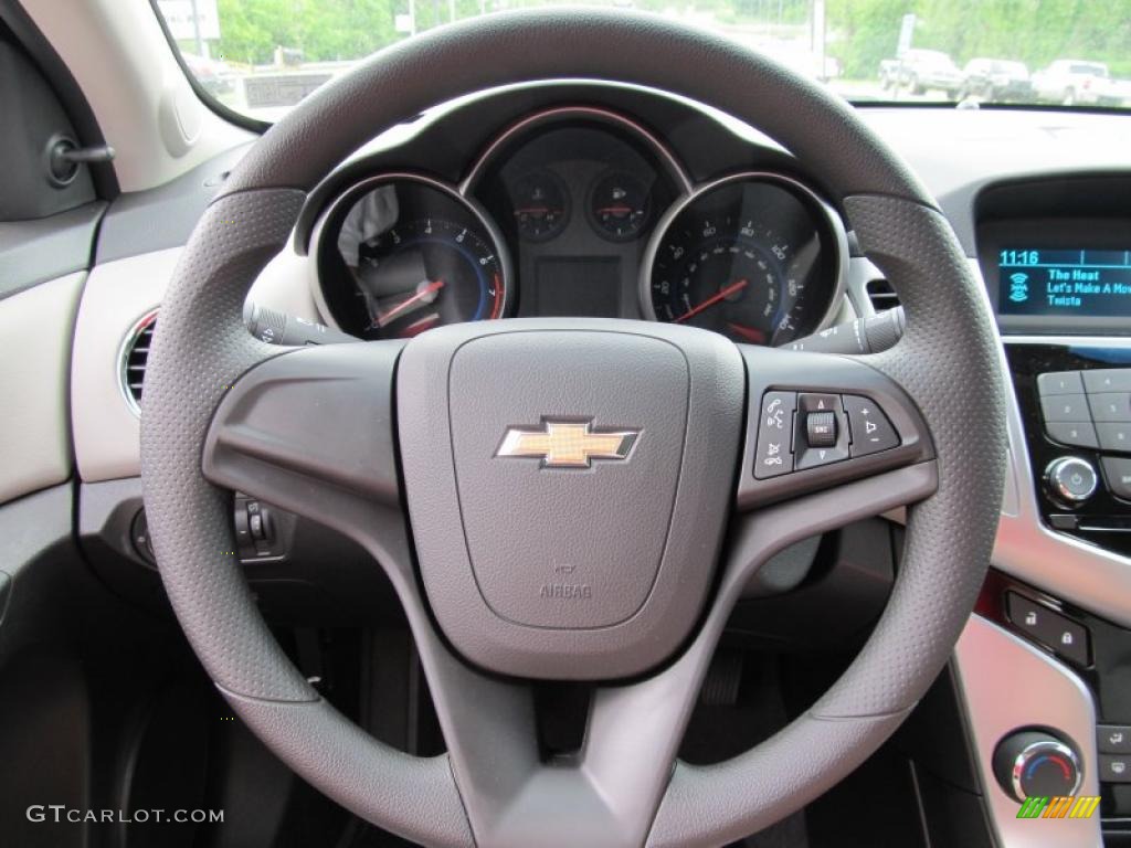 2011 Chevrolet Cruze LS Jet Black/Medium Titanium Steering Wheel Photo #49699795