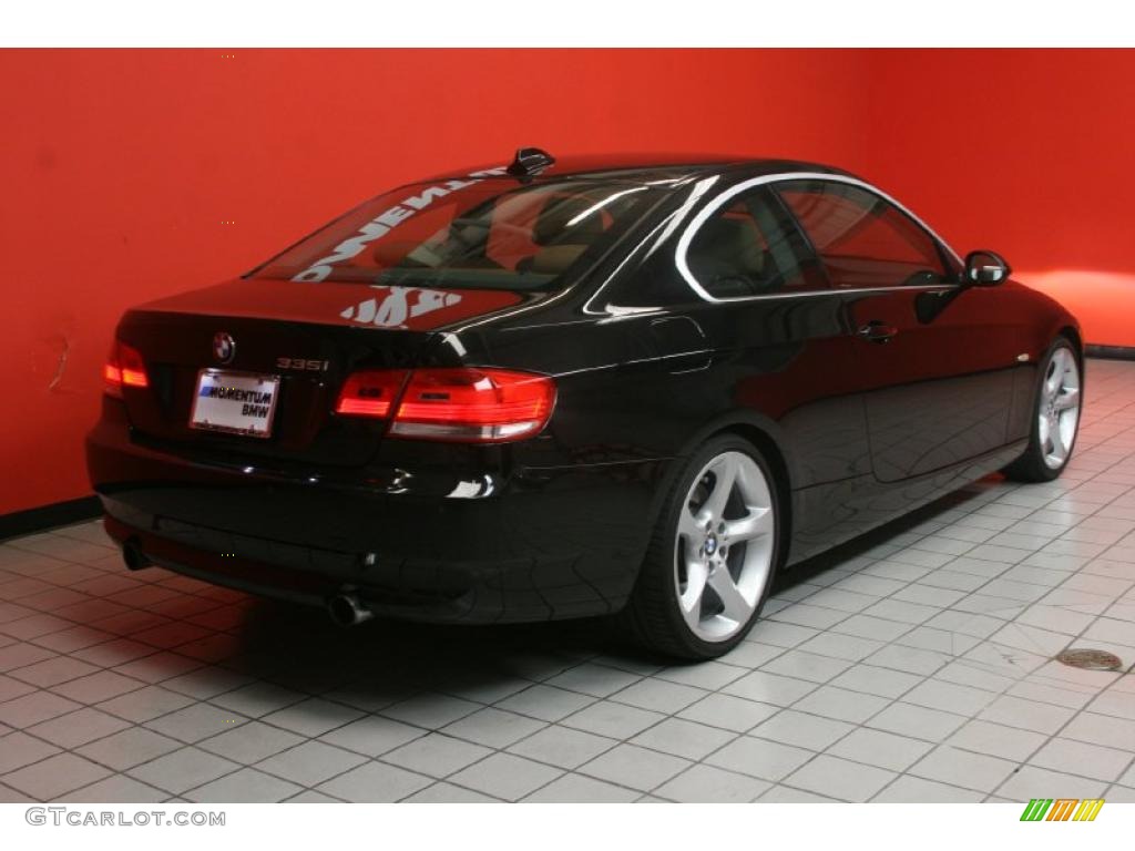 2008 3 Series 335i Coupe - Jet Black / Saddle Brown/Black photo #3