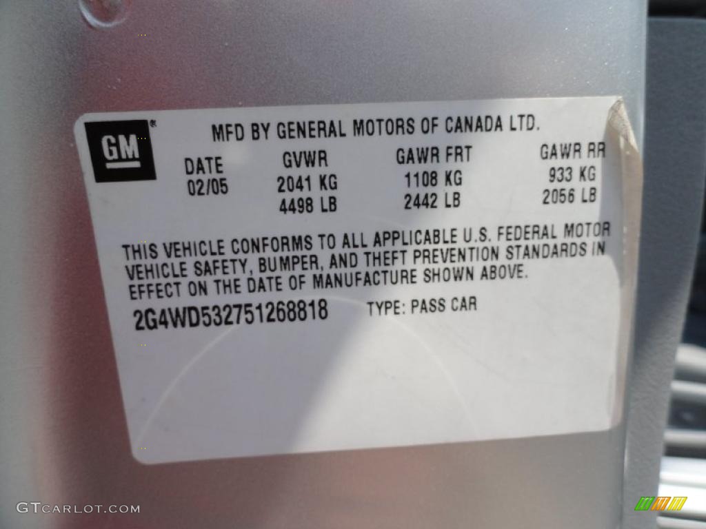 2005 LaCrosse CXL - Sterling Silver Metallic / Gray photo #20