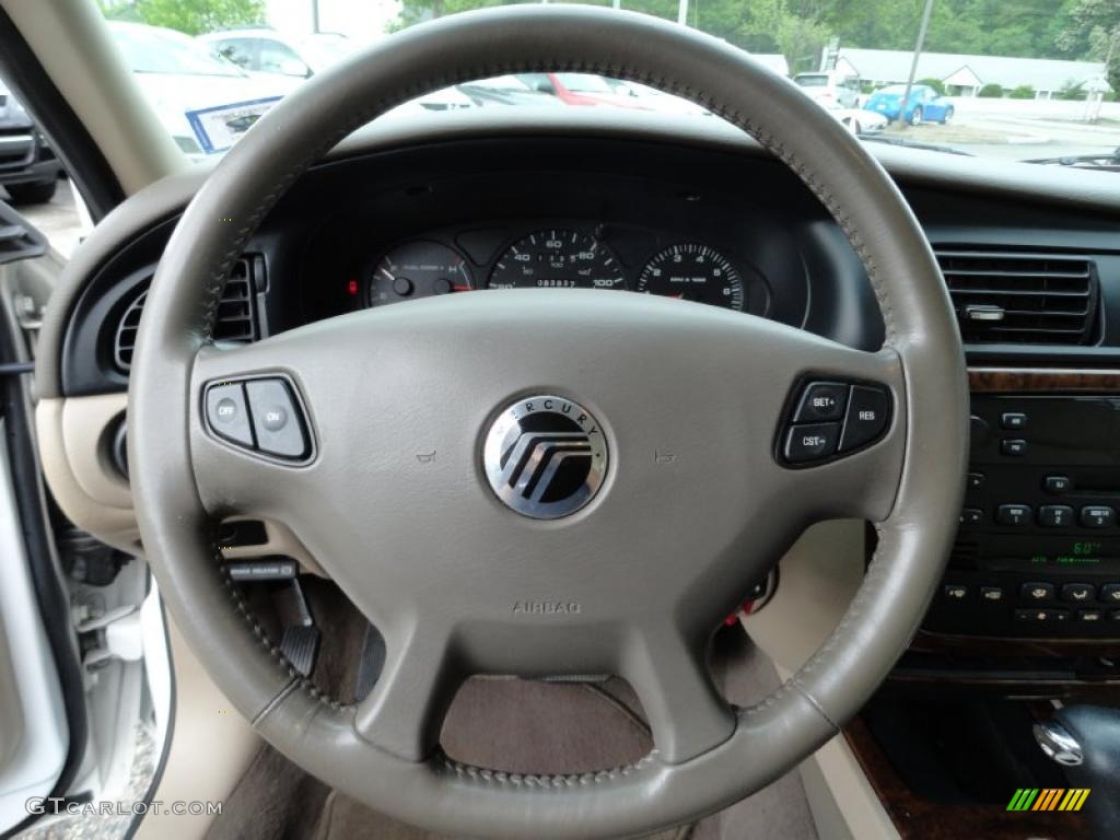 2001 Mercury Sable LS Premium Sedan Medium Parchment Steering Wheel Photo #49702852