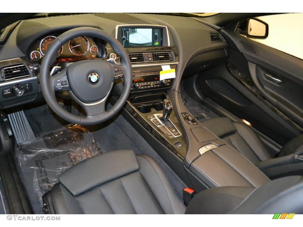 Black Nappa Leather Interior 2012 BMW 6 Series 650i Convertible Photo #49703482