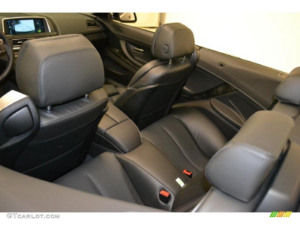 Black Nappa Leather Interior 2012 BMW 6 Series 650i Convertible Photo #49703560