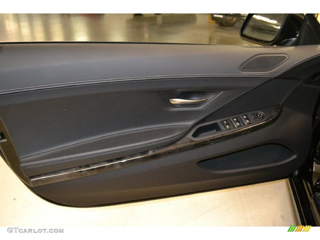 2012 BMW 6 Series 650i Convertible Black Nappa Leather Door Panel Photo #49703575