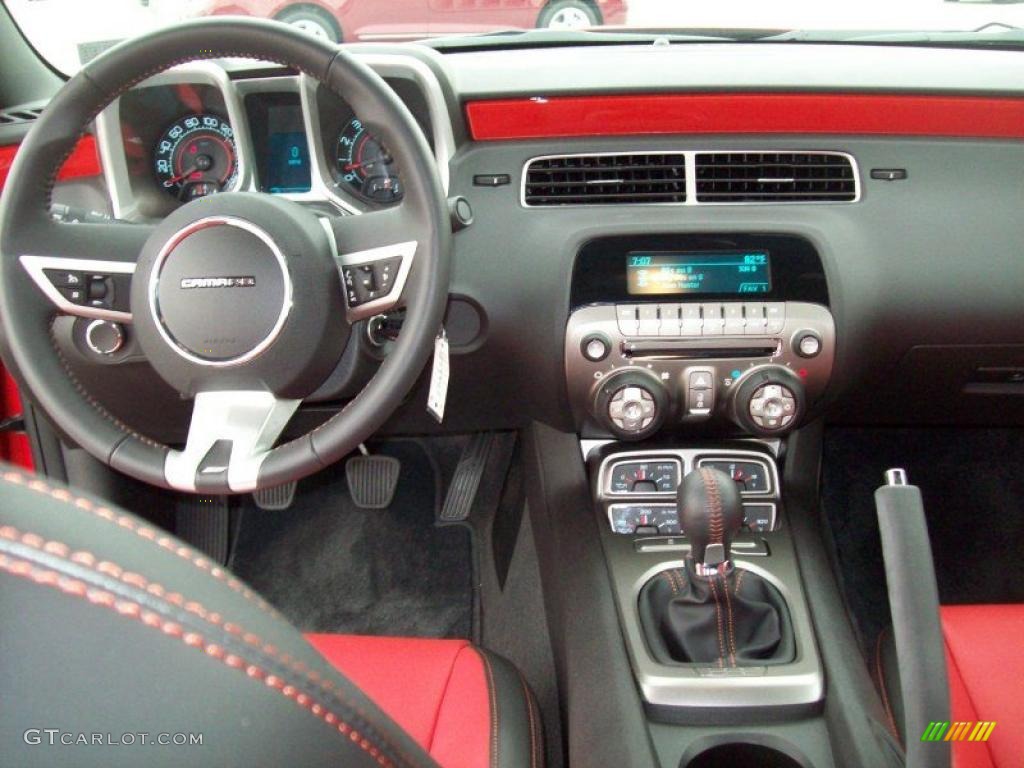 2010 Chevrolet Camaro SS/RS Coupe Black/Inferno Orange Dashboard Photo #49704460