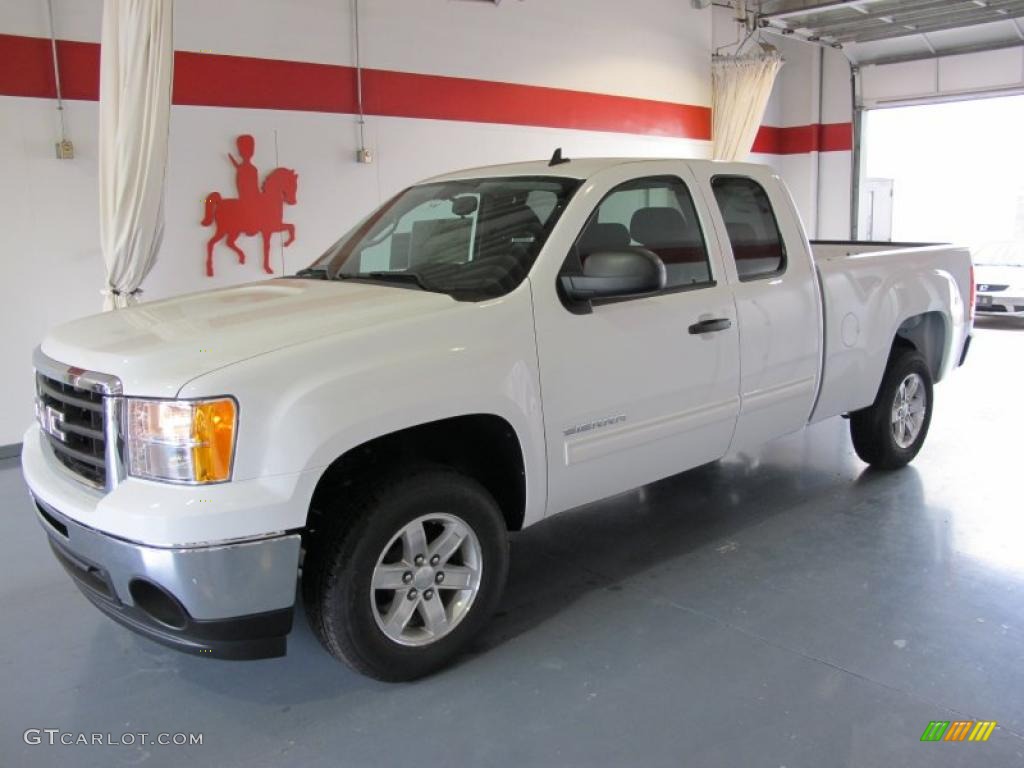 2011 Sierra 1500 SLE Extended Cab - Summit White / Ebony photo #1