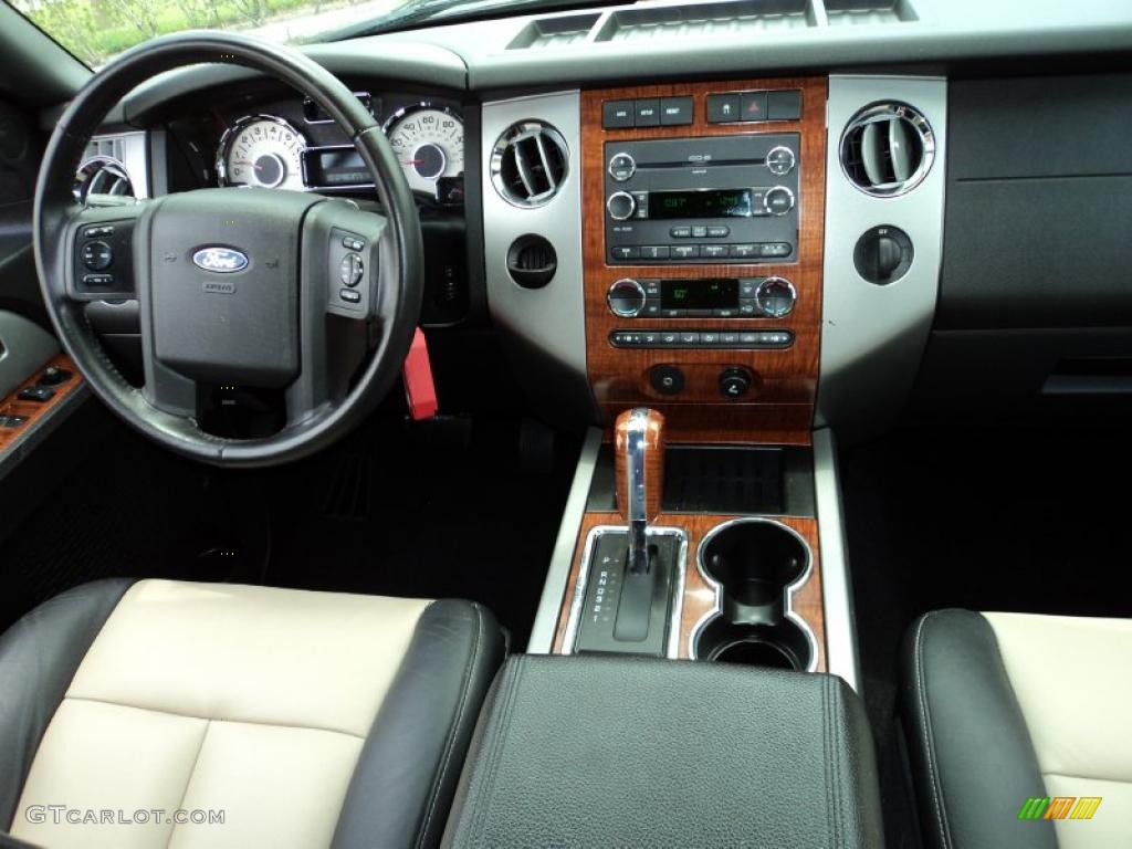 2008 Ford Expedition EL Eddie Bauer Charcoal Black/Camel Dashboard Photo #49704994