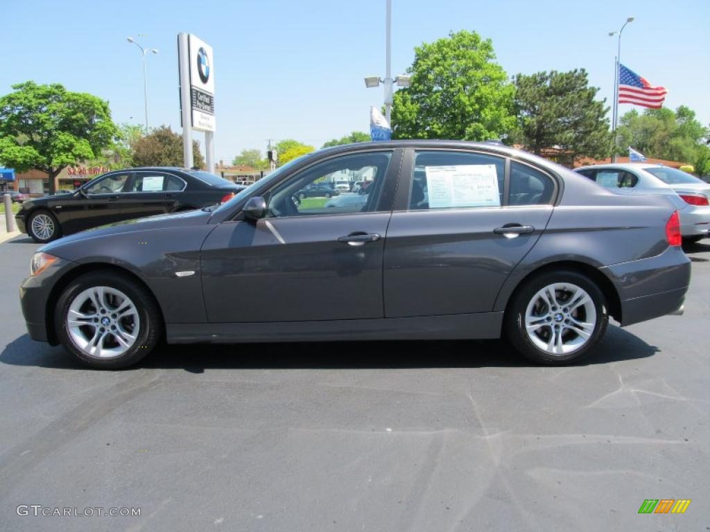 2008 3 Series 328xi Sedan - Sparkling Graphite Metallic / Black photo #2