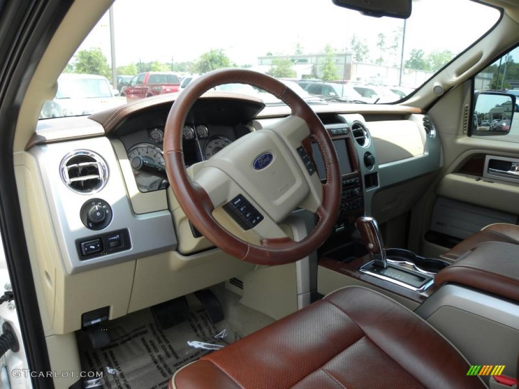 Chaparral Leather/Camel Interior 2009 Ford F150 Lariat SuperCrew Photo #49711419