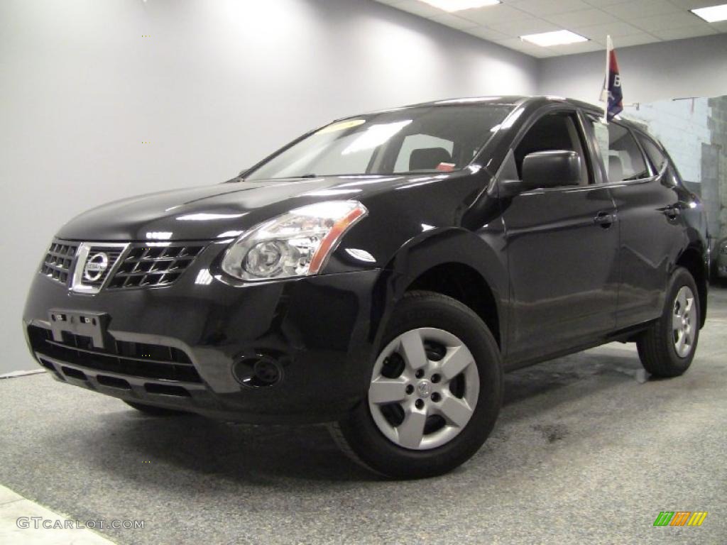 2008 Rogue S AWD - Wicked Black / Black photo #1