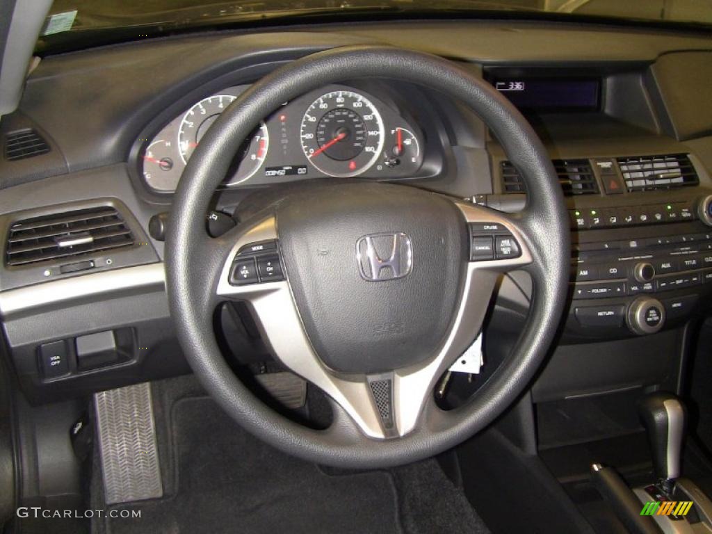 2009 Honda Accord EX Coupe Black Steering Wheel Photo #49713205
