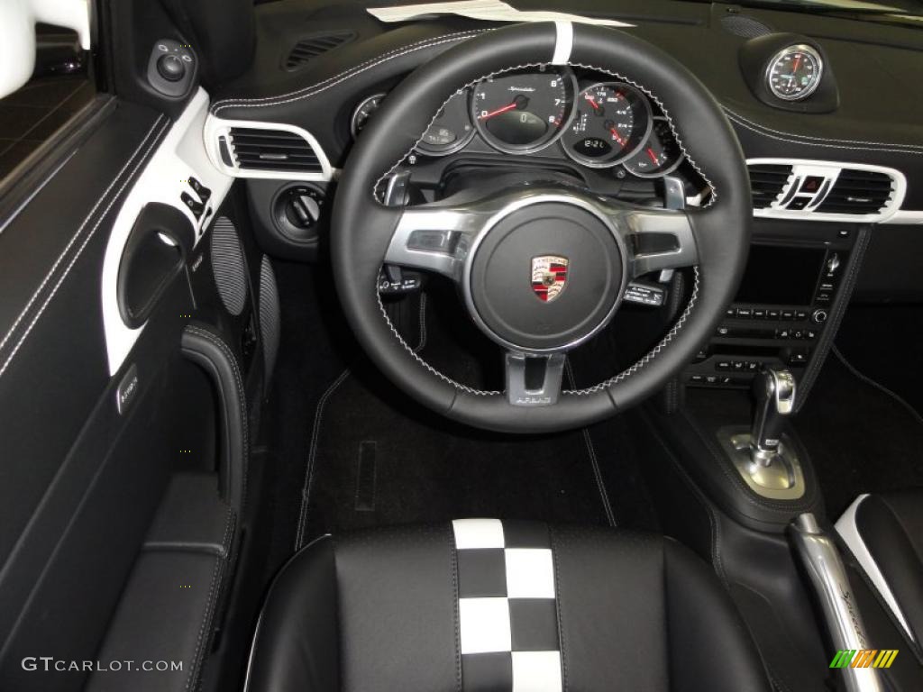 2011 Porsche 911 Speedster Black/Speedster Details Steering Wheel Photo #49713391