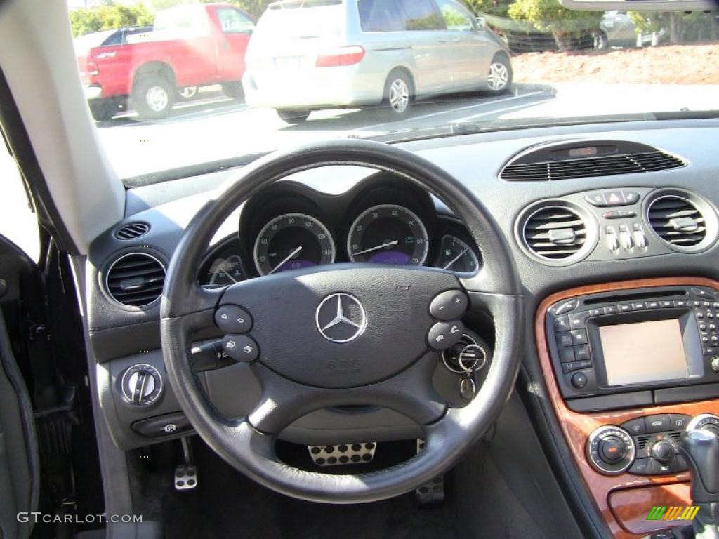 2003 Mercedes-Benz SL 500 Roadster Charcoal Steering Wheel Photo #49714219