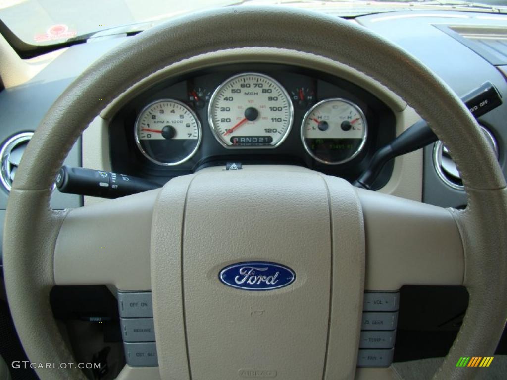 2005 F150 Lariat SuperCrew - Medium Wedgewood Blue Metallic / Tan photo #21