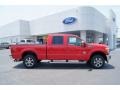 2011 Vermillion Red Ford F250 Super Duty Lariat Crew Cab 4x4  photo #2