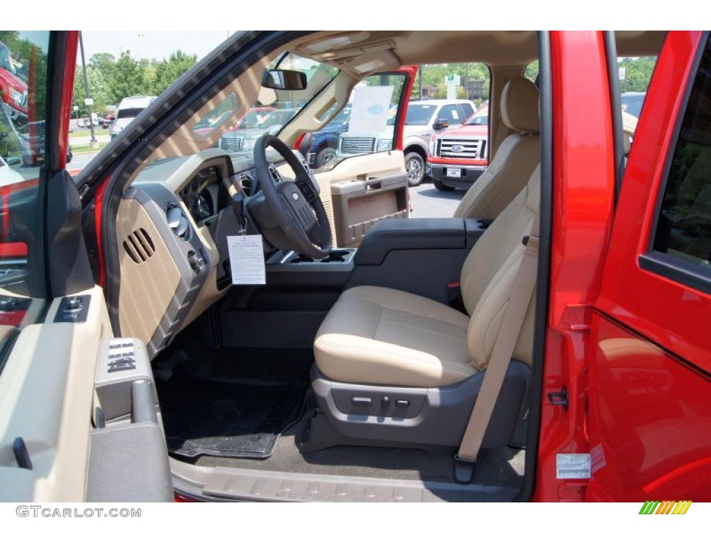 Adobe Two Tone Leather Interior 2011 Ford F250 Super Duty Lariat Crew Cab 4x4 Photo #49715443