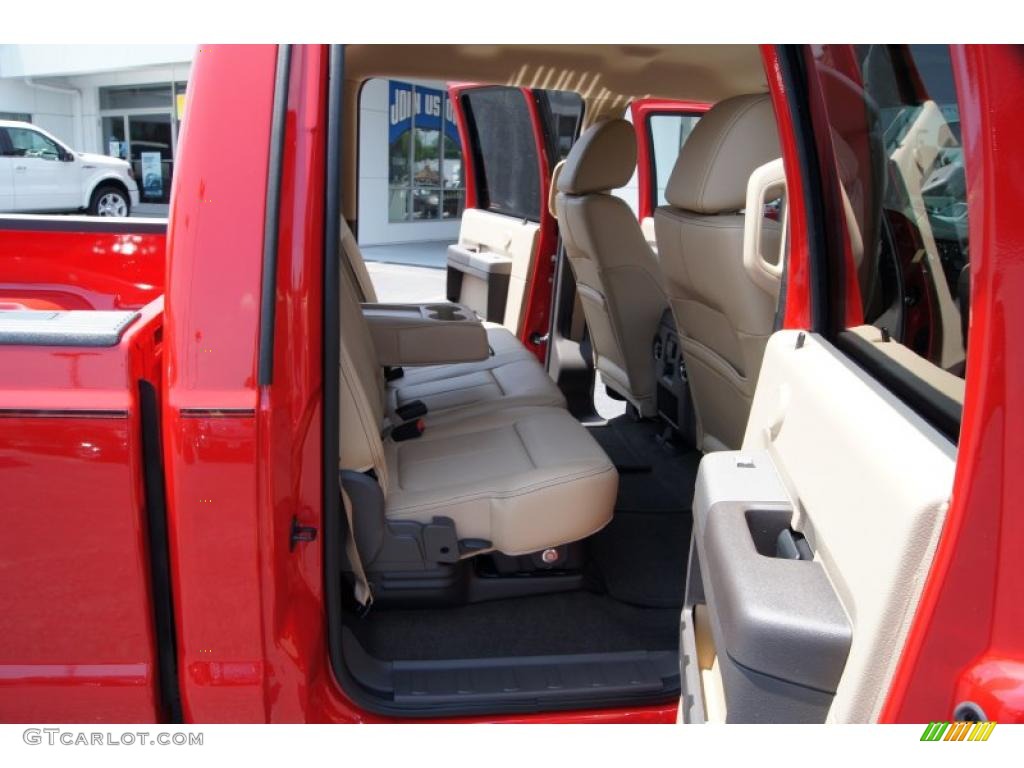 2011 F250 Super Duty Lariat Crew Cab 4x4 - Vermillion Red / Adobe Two Tone Leather photo #11