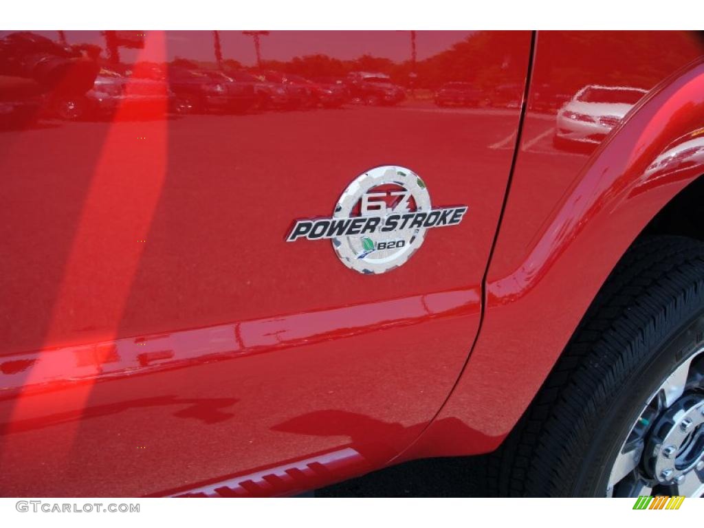 2011 F250 Super Duty Lariat Crew Cab 4x4 - Vermillion Red / Adobe Two Tone Leather photo #16