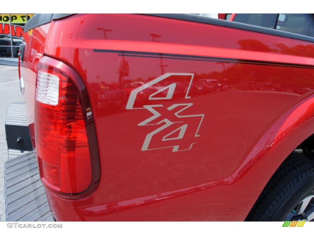 2011 F250 Super Duty Lariat Crew Cab 4x4 - Vermillion Red / Adobe Two Tone Leather photo #20