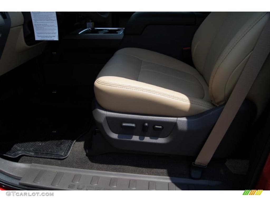 2011 F250 Super Duty Lariat Crew Cab 4x4 - Vermillion Red / Adobe Two Tone Leather photo #26