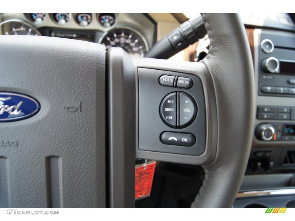 2011 F250 Super Duty Lariat Crew Cab 4x4 - Vermillion Red / Adobe Two Tone Leather photo #31