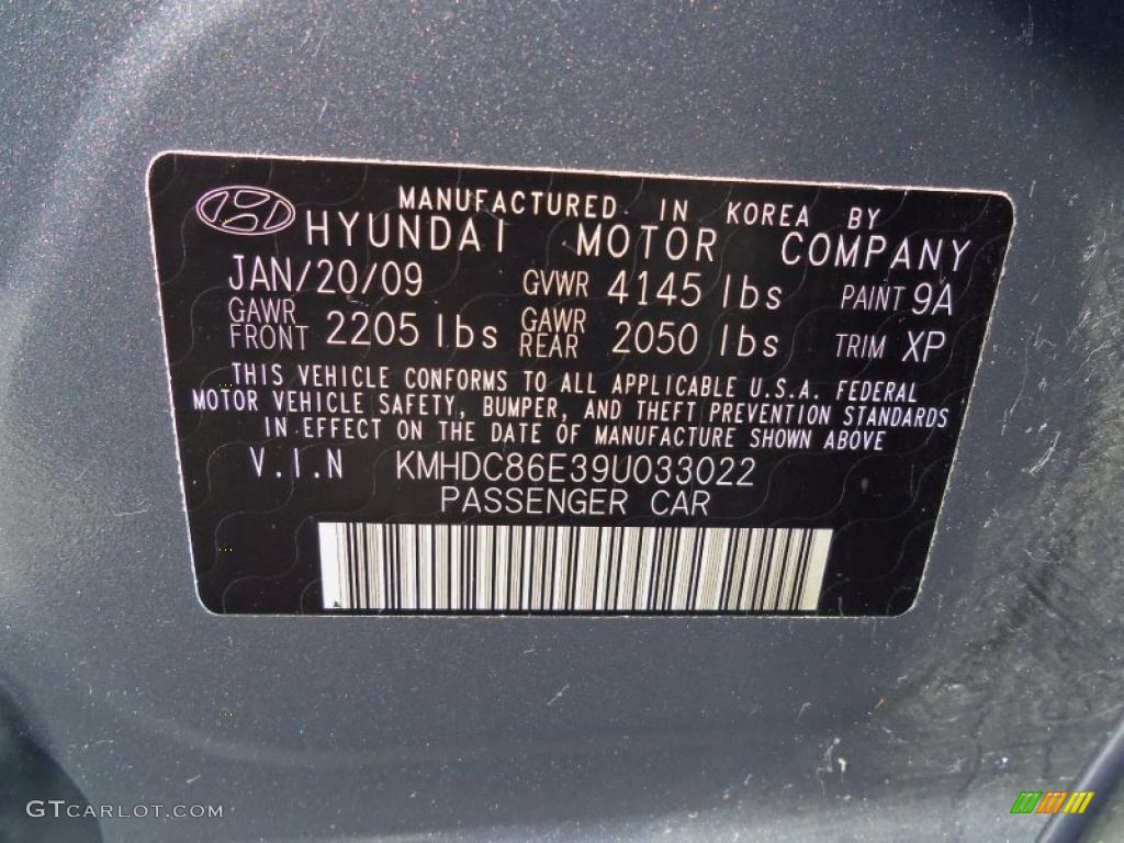 2009 Hyundai Elantra Touring Color Code Photos