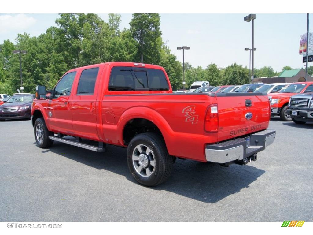 Vermillion Red 2011 Ford F250 Super Duty Lariat Crew Cab 4x4 Exterior Photo #49715944
