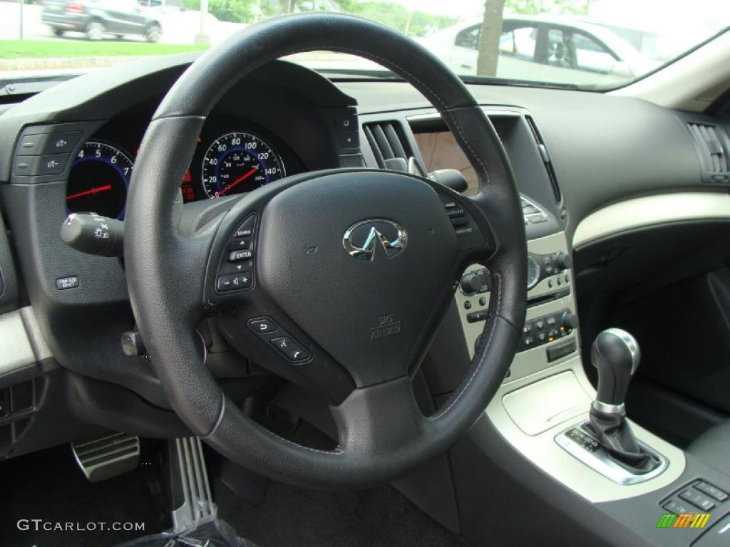 2008 Infiniti G 35 x S Sedan Graphite Steering Wheel Photo #49721938