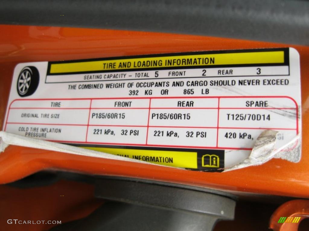 2005 Dodge Neon SXT Info Tag Photos