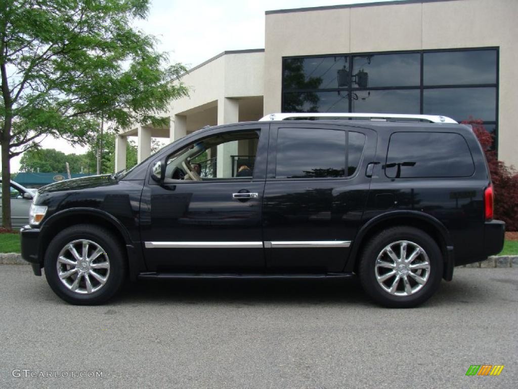 Liquid Onyx Black 2008 Infiniti QX 56 4WD Exterior Photo #49722310