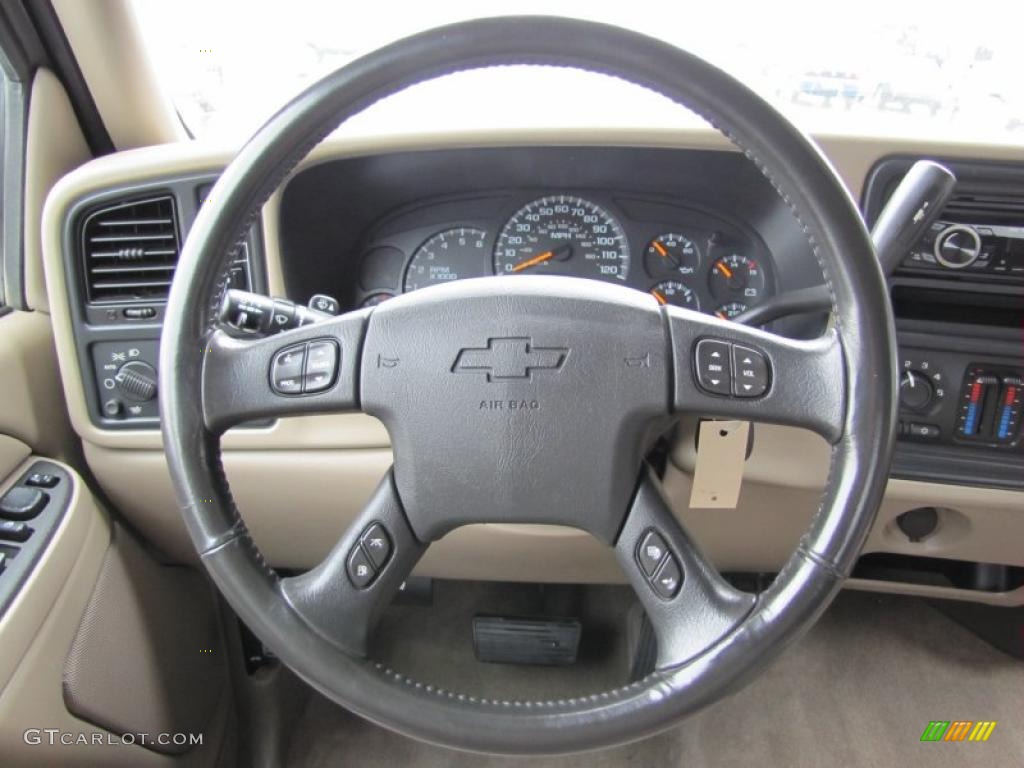2004 Chevrolet Silverado 2500HD LS Crew Cab 4x4 Tan Steering Wheel Photo #49728838